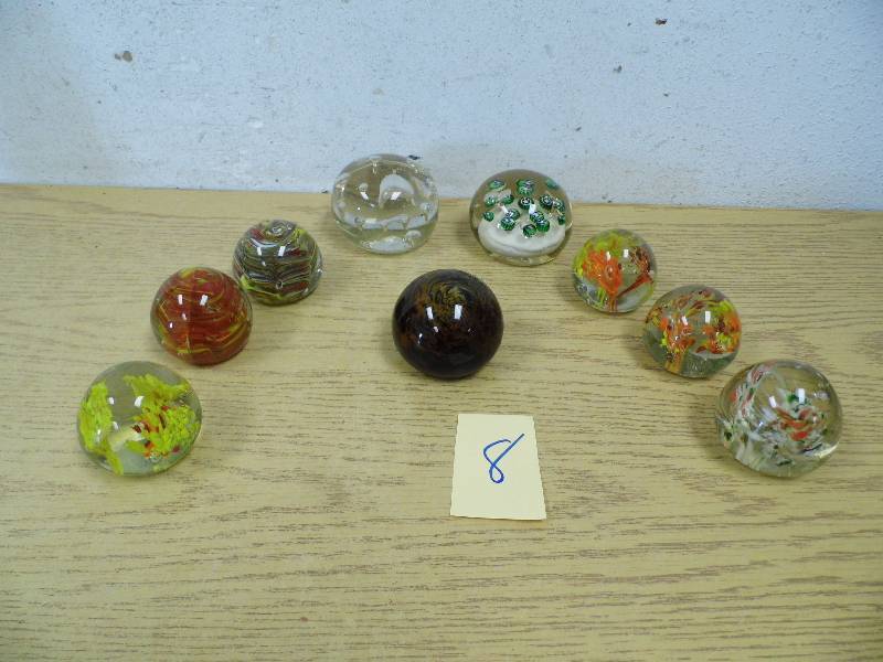 lot 8 image: Glass Paper Weights