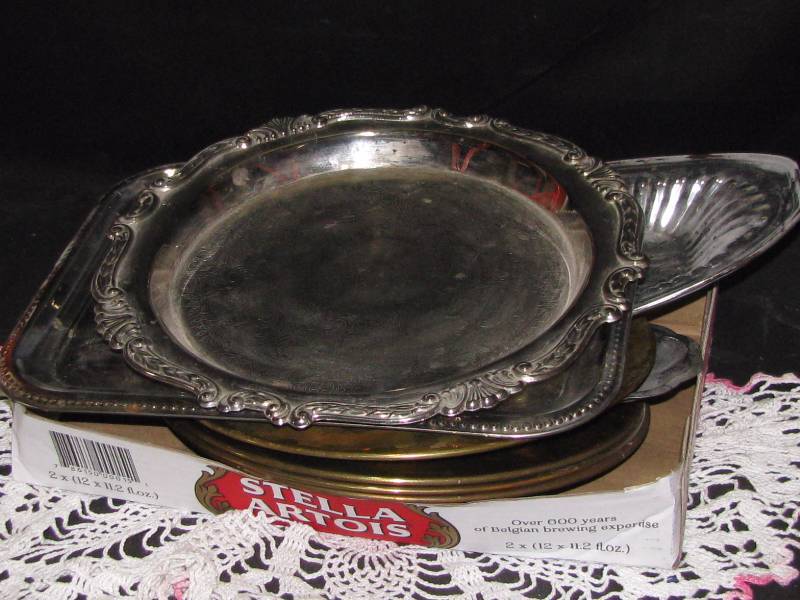 Misc silver plate trays