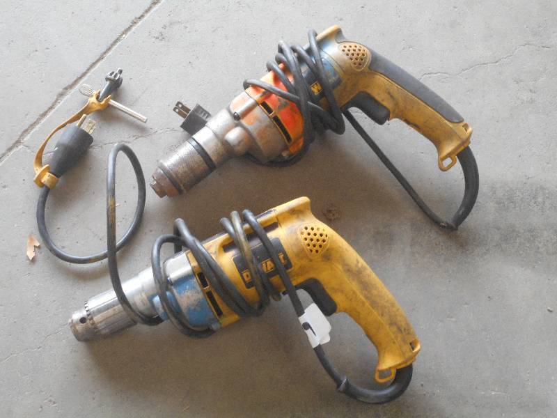 lot 39 image: (2) DeWalt 120Volt 12 Drills ...