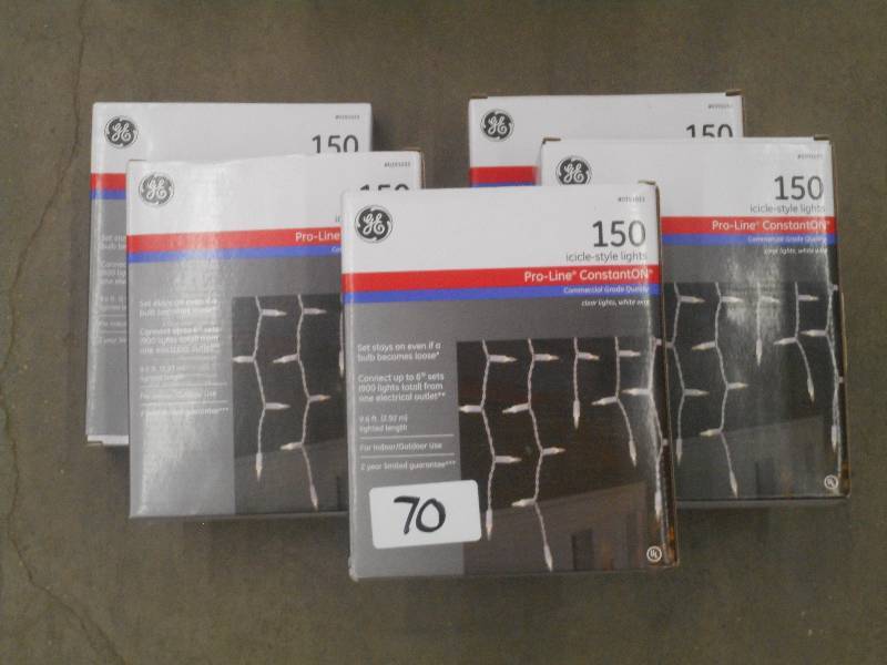 lot 70 image: (5) Unused 150-Light Icycle Light S...