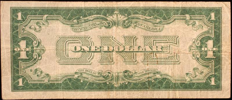 1934 SILVER CERTIFICATE BLUE SEAL FUNNY BACK $1 VERY FINE