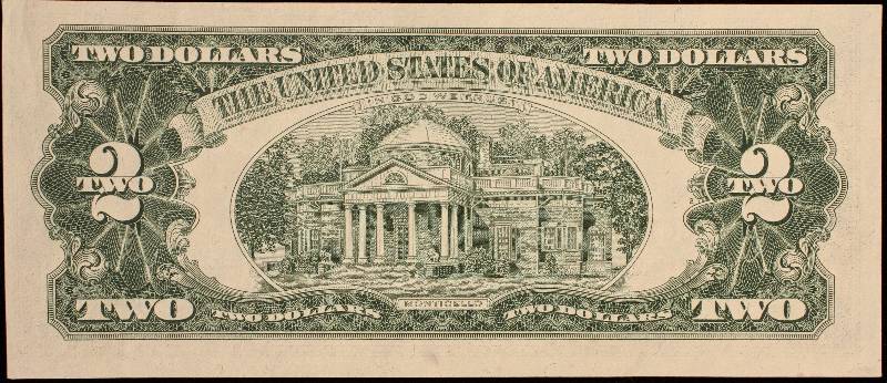 1963 RED SEAL $2 BILL CRISP UNCIRCULATED