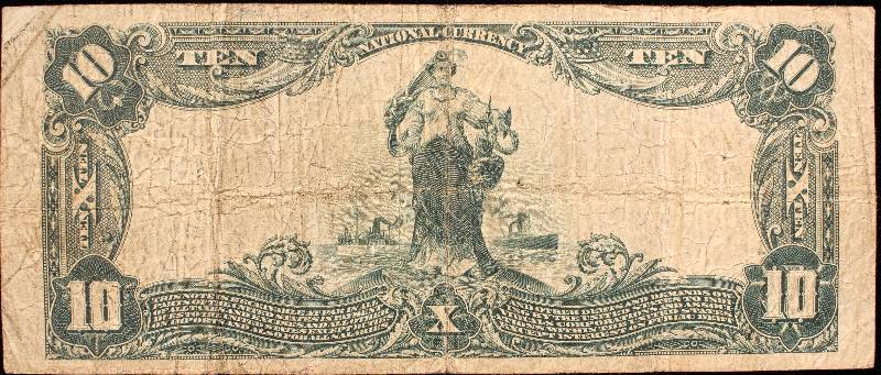 1915 $10 NATIONAL CURRENCY ST. LOUIS NOTE MERCHANTS LACLEDE BANK CHARTER# M5002 FINE