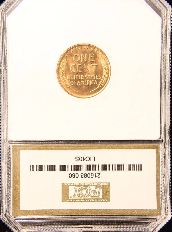 1940-S LINCOLN WHEAT CENT MS67 RED PCI CERTIFIED