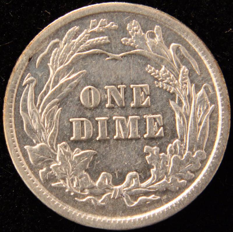 1911 BARBER SILVER DIME AU