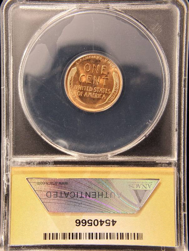 1955-S LINCOLN WHEAT CENT MS66 RED ANACS CERTIFIED