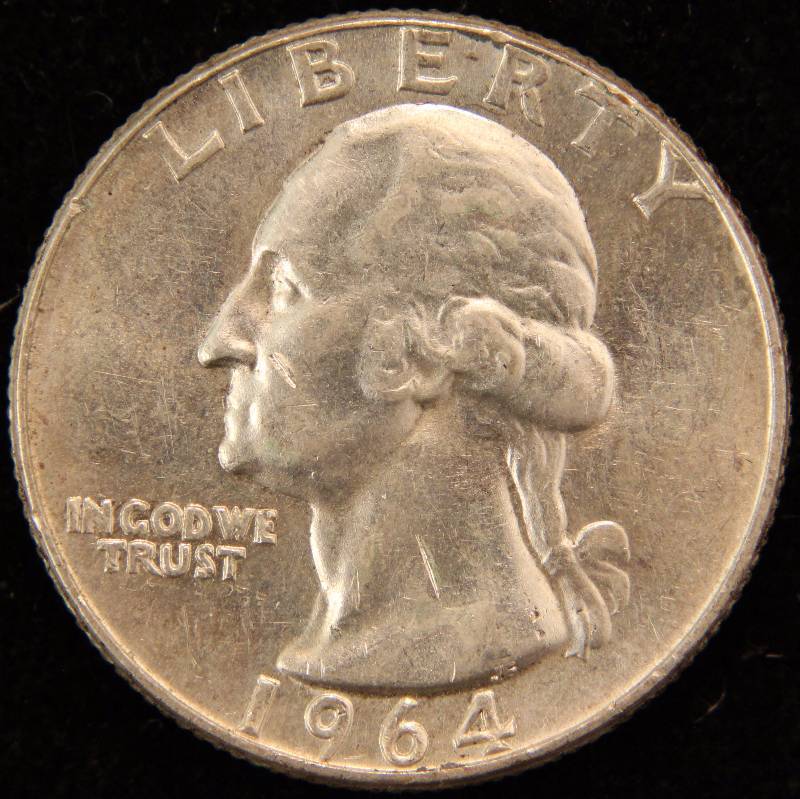 1964 WASHINGTON SILVER QUARTER AU | NOV 30th RARE COIN & CURRENCY