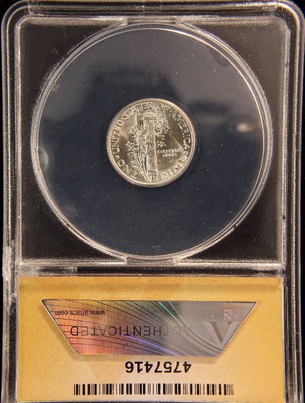 1946 MERCURY SILVER DIME MS65 ANACS CERTIFIED