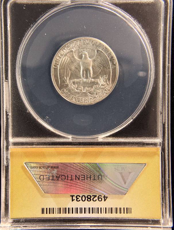 1942 WASHINGTON SILVER QUARTER MS63 ANACS