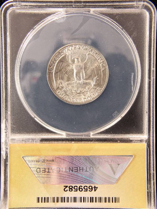 1945 WASHINGTON SILVER QUARTER MS64 ANACS