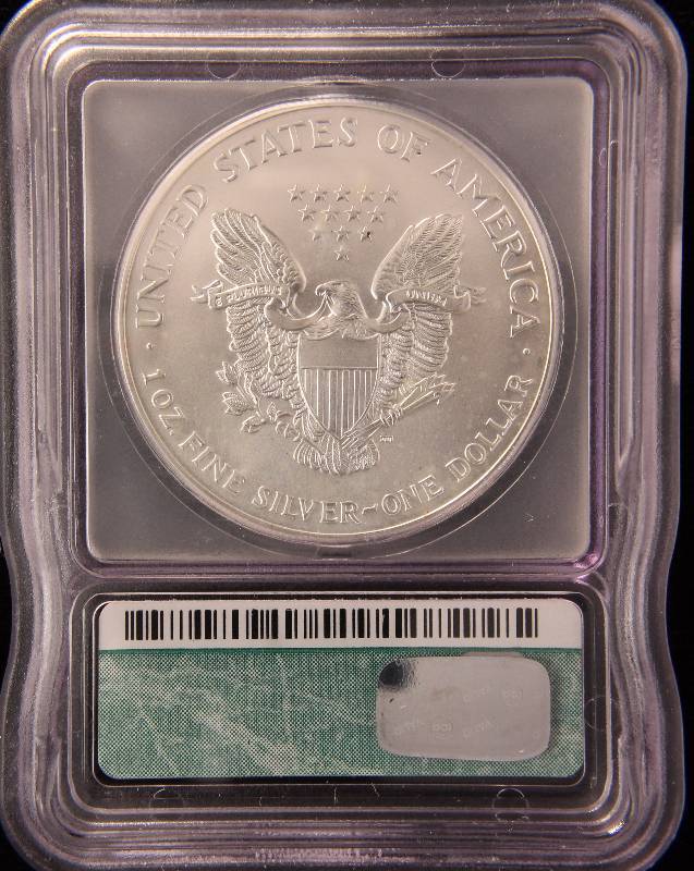 2001 AMERICAN SILVER EAGLE 1 TROY OZ. .999 FINE SILVER MS69 ICG