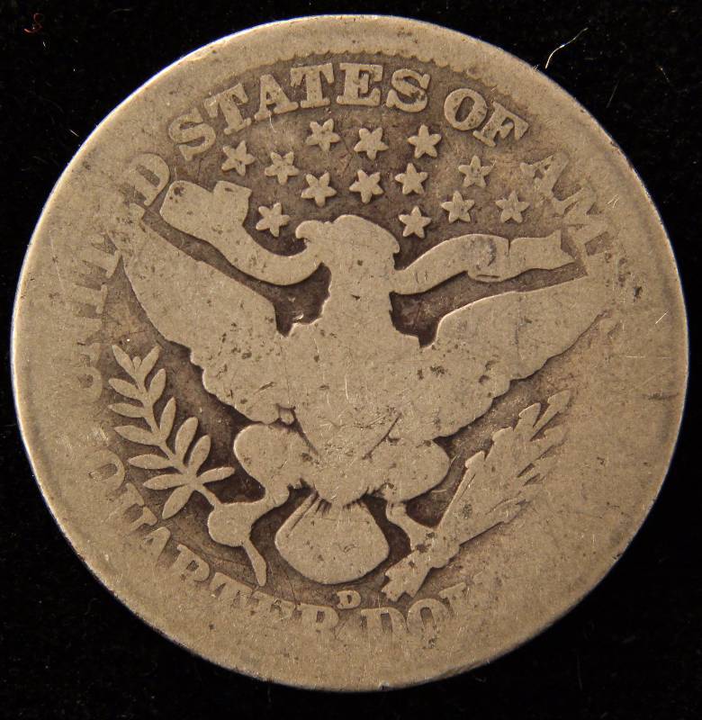 1914-D BARBER SILVER QUARTER