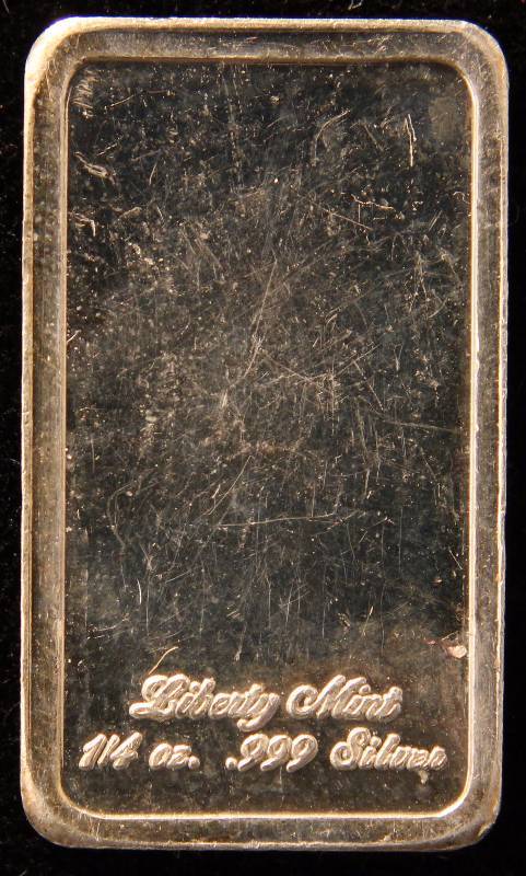 14 OZ. .999 FINE SILVER BAR LIBERTY MINT