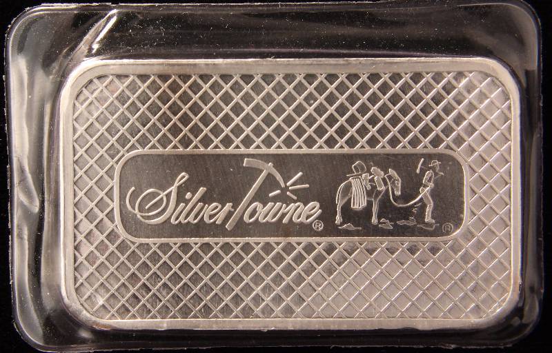 5 TROY Oz. .999 FINE SILVER BAR PROSPECTOR BY SILVERTOWNE SEALED