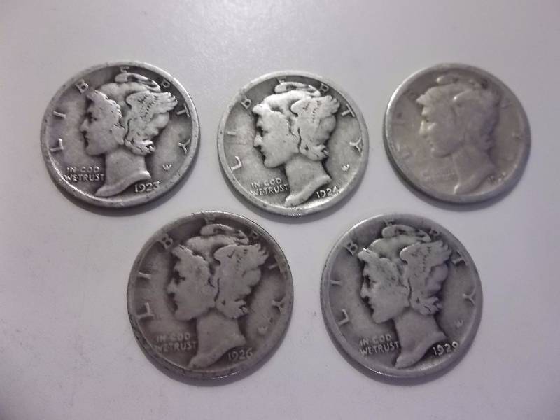 1923,1924,1925,1926,1929 S Mercury Dimes