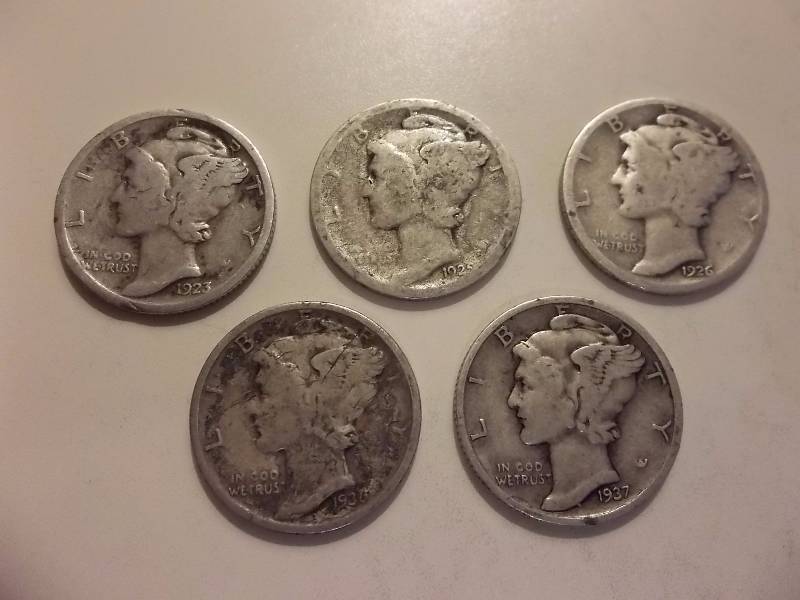 1923,1925,1926,1936, 1937 S Mercury Dimes