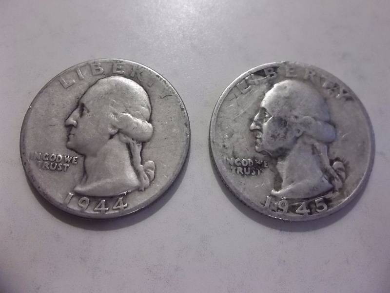 1944, 1945 S Washington Quarters