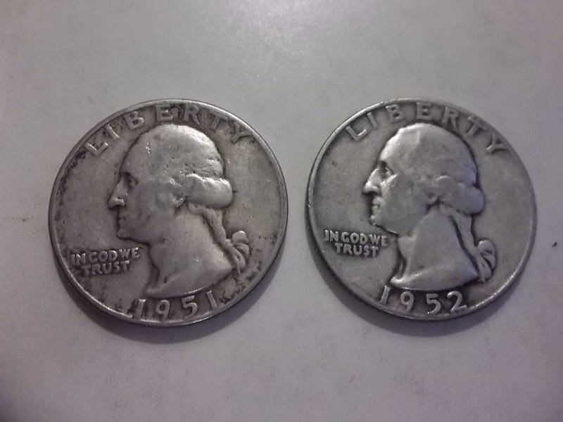 1951, 1952 Washington Quarters