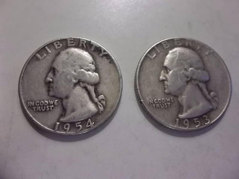 1953 S, 1954 Washington Quarters Better Grades