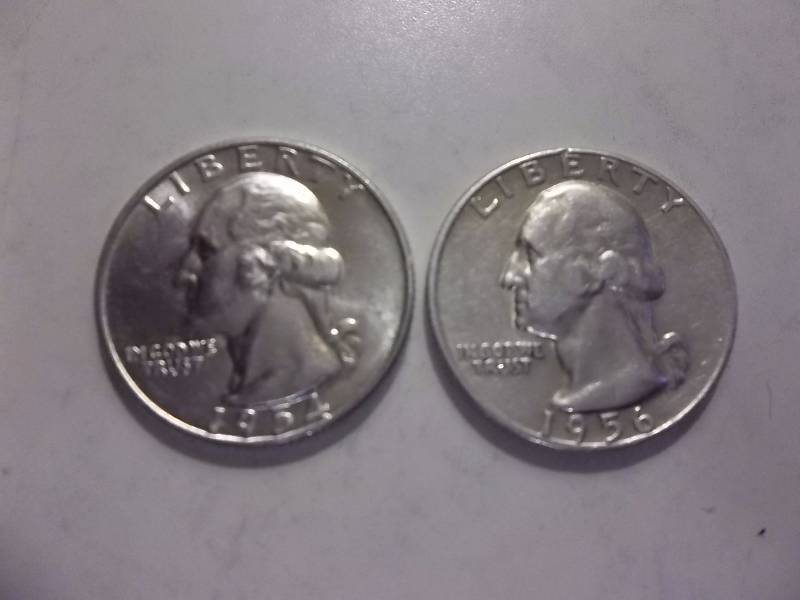 1954 D, 1956 Washington Quarters BU