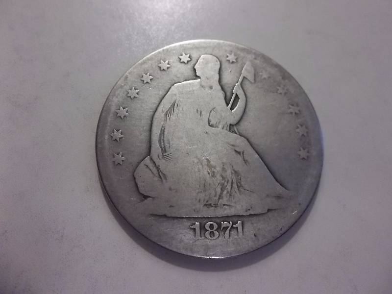 1871 S Seated Liberty Half Dollar (Grey Sheets Value $35-$45)