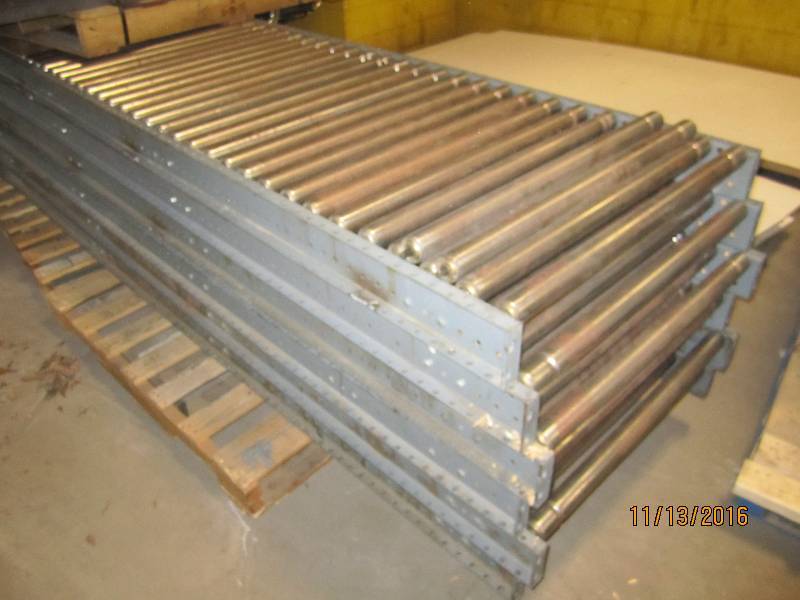Lot of 6 roller conveyor sections, ...