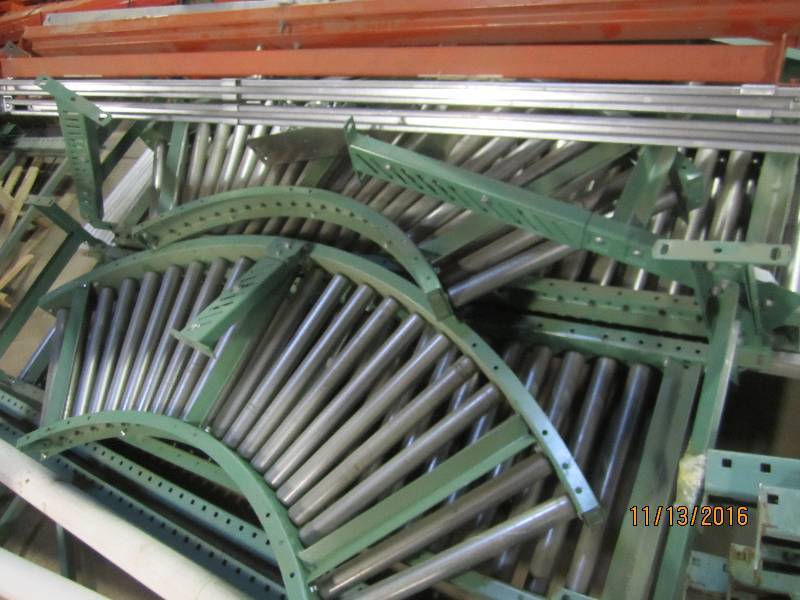 Pallet of roller conveyor parts, 3 ...