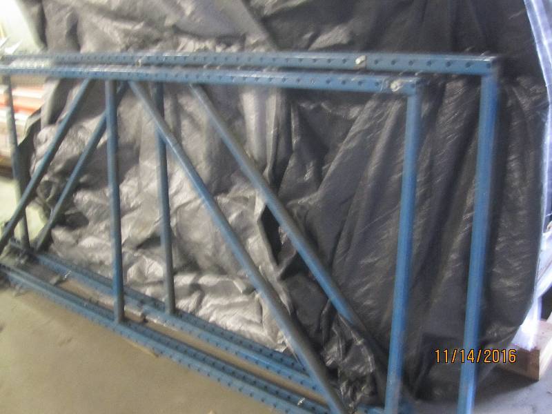 2 pallet racking uprights, 9 feet t...