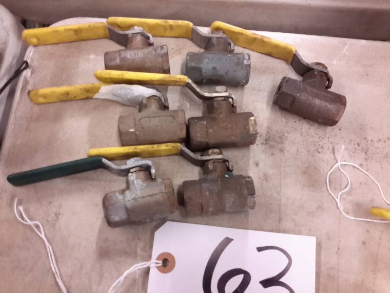 lot 63 image: 7 Valves as shown.. Look like 12 in
