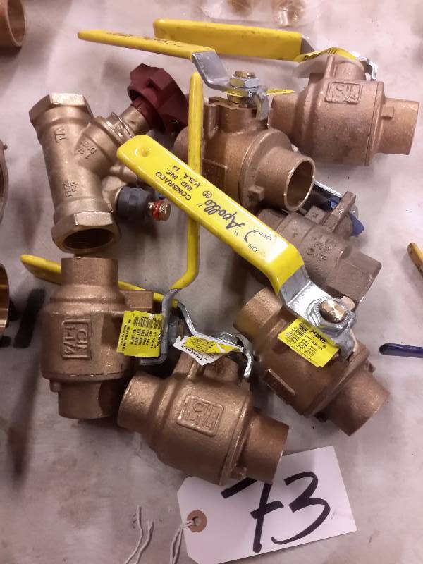 lot 73 image: 6, 1 14in valves as shown