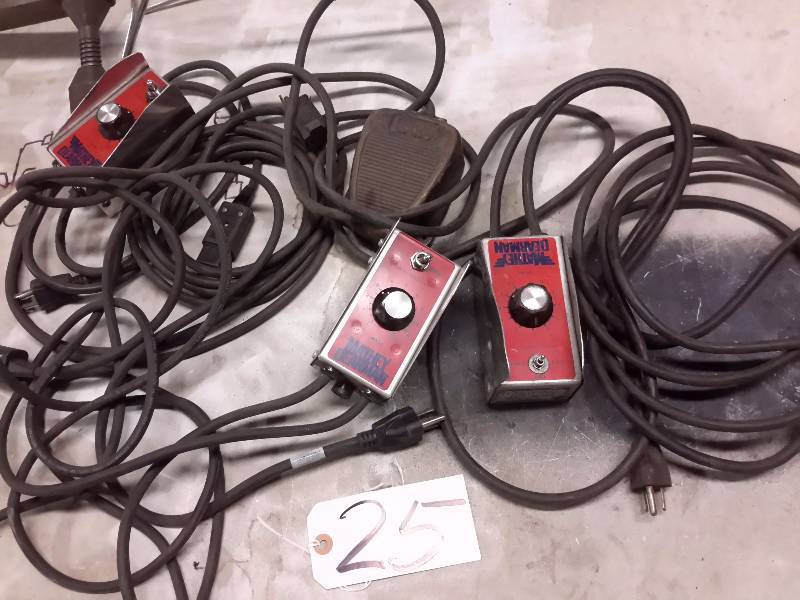 lot 25 image: 3 Electric Controls and 2 Foot Peddle Controls
