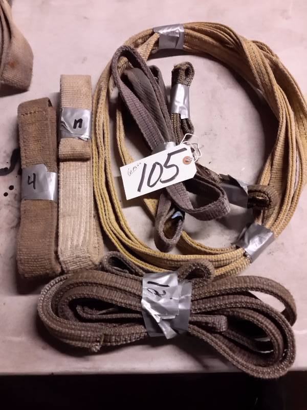 lot 105 image: Misc. Tow straps as pictures.. See closeup for lengths