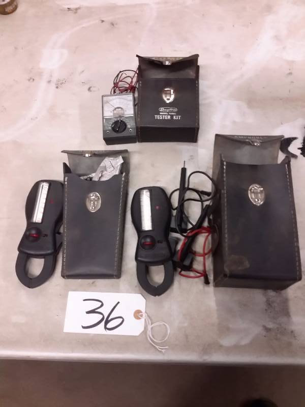 lot 36 image: 2 AMPROBE Rotary Scale Snap Around Models  DAYTON Model 4x090 Tester Kit