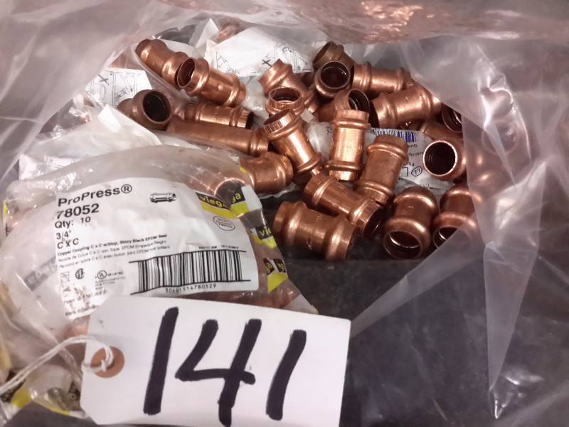 lot 141 image: Copper Fittings 34 in  PRO PRESS CxC