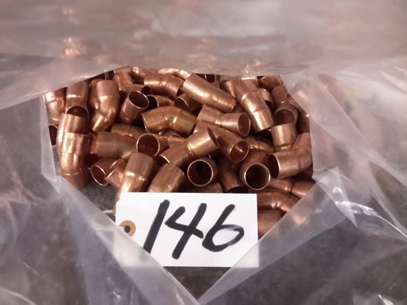 lot 146 image: Copper Fittings 34 in 45 Deg Elbows