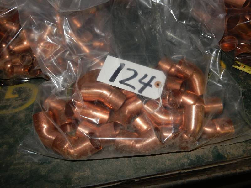 lot 124 image: Copper Fittings 1 14 45 deg elbows