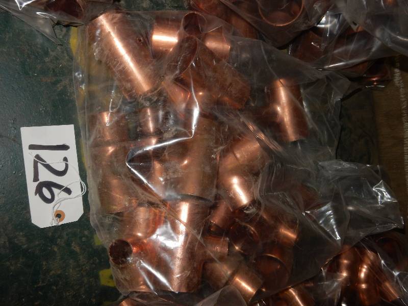 lot 126 image: Copper Fittings Ts, Misc. Converters  2in to 34 2in - 2in