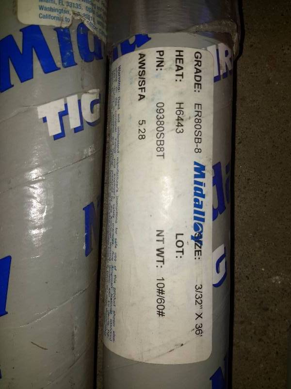lot 200 image: Midalloy, ER80SB-8  AWS A5.28 ER 80S-36