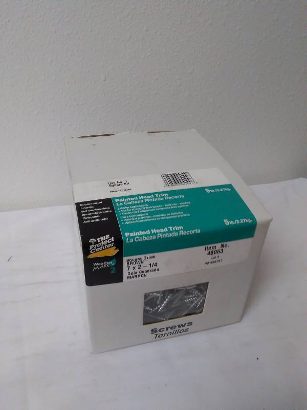 lot 48 image: Square Drive Screws, 7 x 2  in. Painted Head Brown Qty. 5 LB
