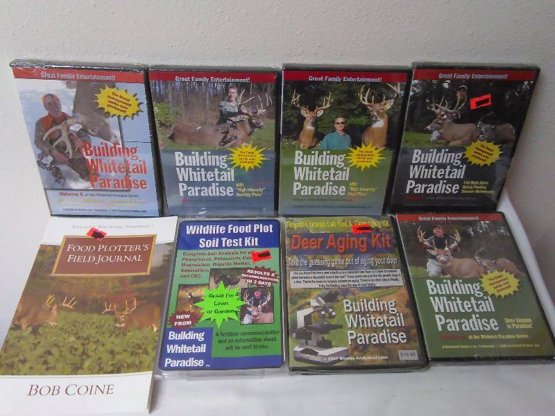 lot 457 image: Deer Hunters Delight, 6 DVDs, Book, Soil Test Kit