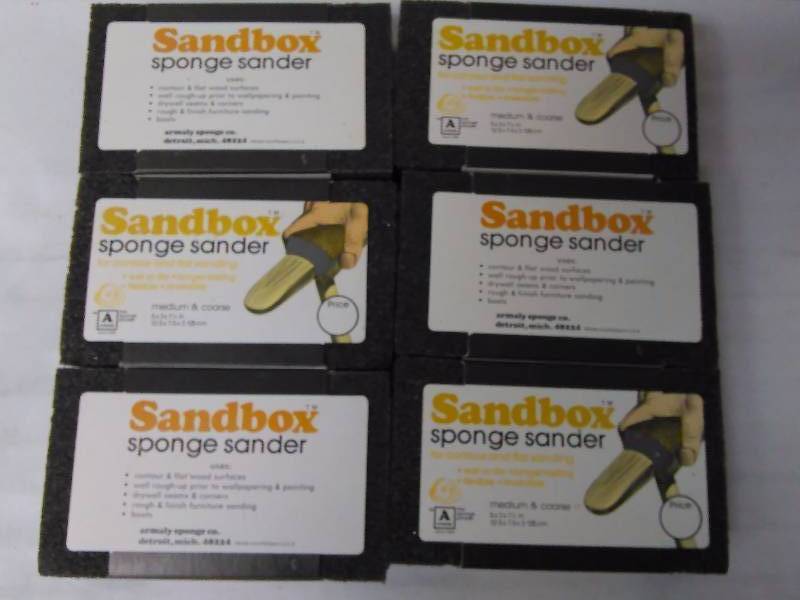lot 475 image: Sponge Sanding Blocks, Medium and Couse Grit (6)