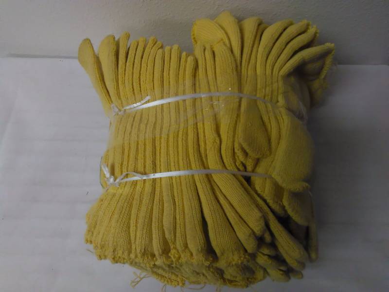 lot 494 image: Work Glove, Yellow, Cotton and Elastic (12 pr.)