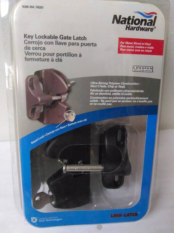 lot 525 image: lockable Gate Latch, National Hardware, Key