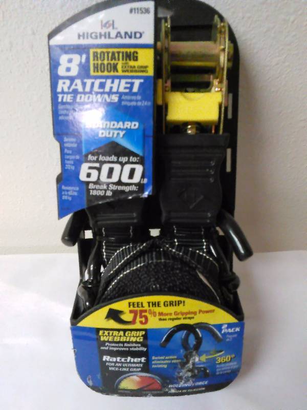 lot 554 image: 8 ft. Ratchet Tie Downs, 2 pack