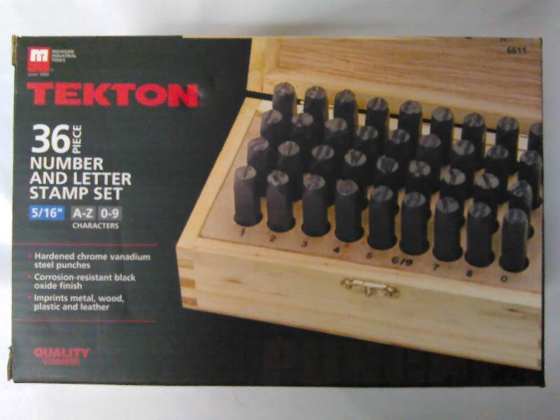 lot 564 image: Number and Letter Stamp Set, Techton, 36 pc
