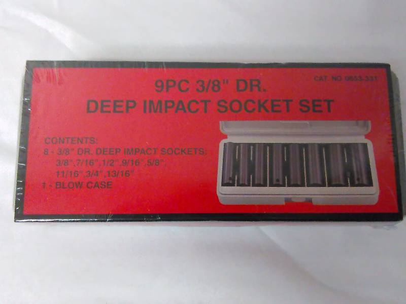 lot 580 image: 38 in. Drive Deep Impact Socket Set, 9 pc