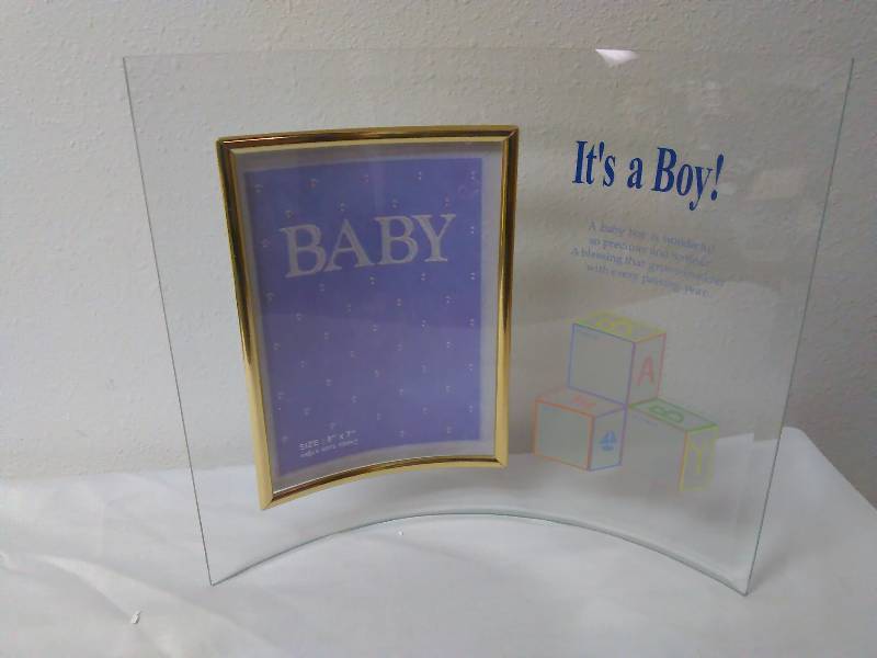 lot 596 image: Simson Giftware, Its A Boy, Curved Glass Picture Frame, 5 x7