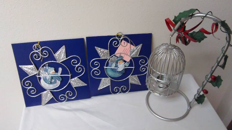 lot 616 image: Metal Ornaments (2) and a Partridge Cage
