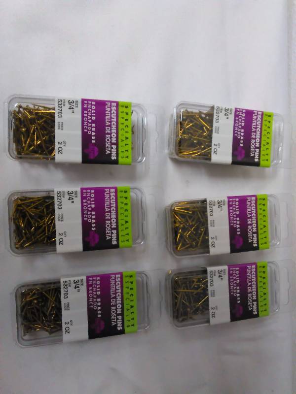 lot 668 image:  in. Escetceeon Pins, 2 oz. pkgs. (6)