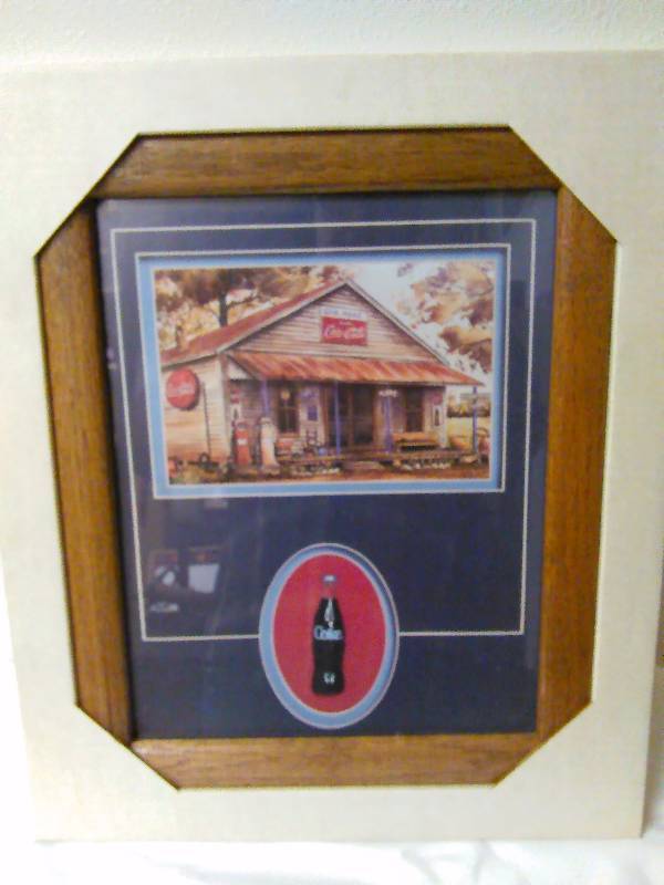 lot 682 image: Coca Cola Framed Print 13 in. x 16 in.